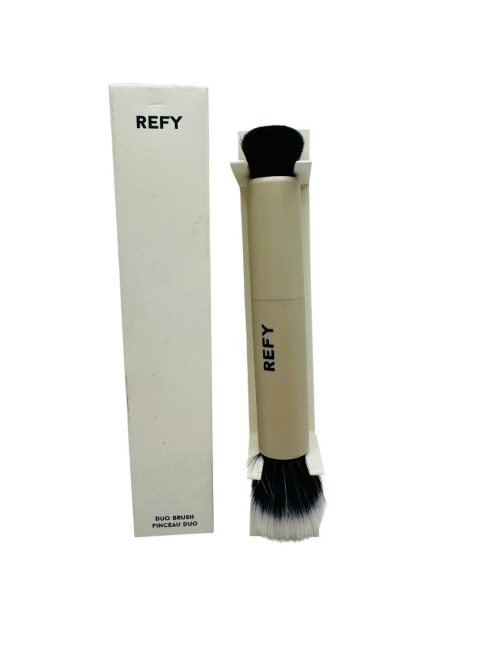 Refy Duo Brush For Makeup Application With Vegan Synthetic Fibers Ideal For Crea